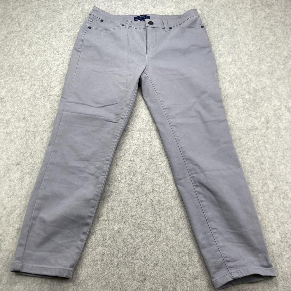 Talbots Jegging Crop Pants Womens 8 (30x24) Gray Simply Flattering Twill